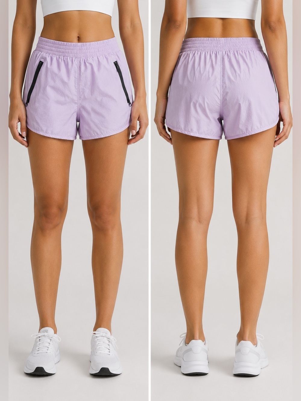 Zara Lavender Athletic Running Shorts Lightweight Pockets Athleisure Small